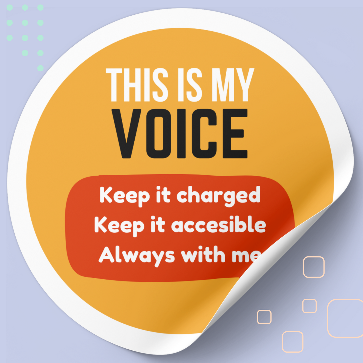 AAC Device Sticker for Non-Speaking Kids - This is My Voice